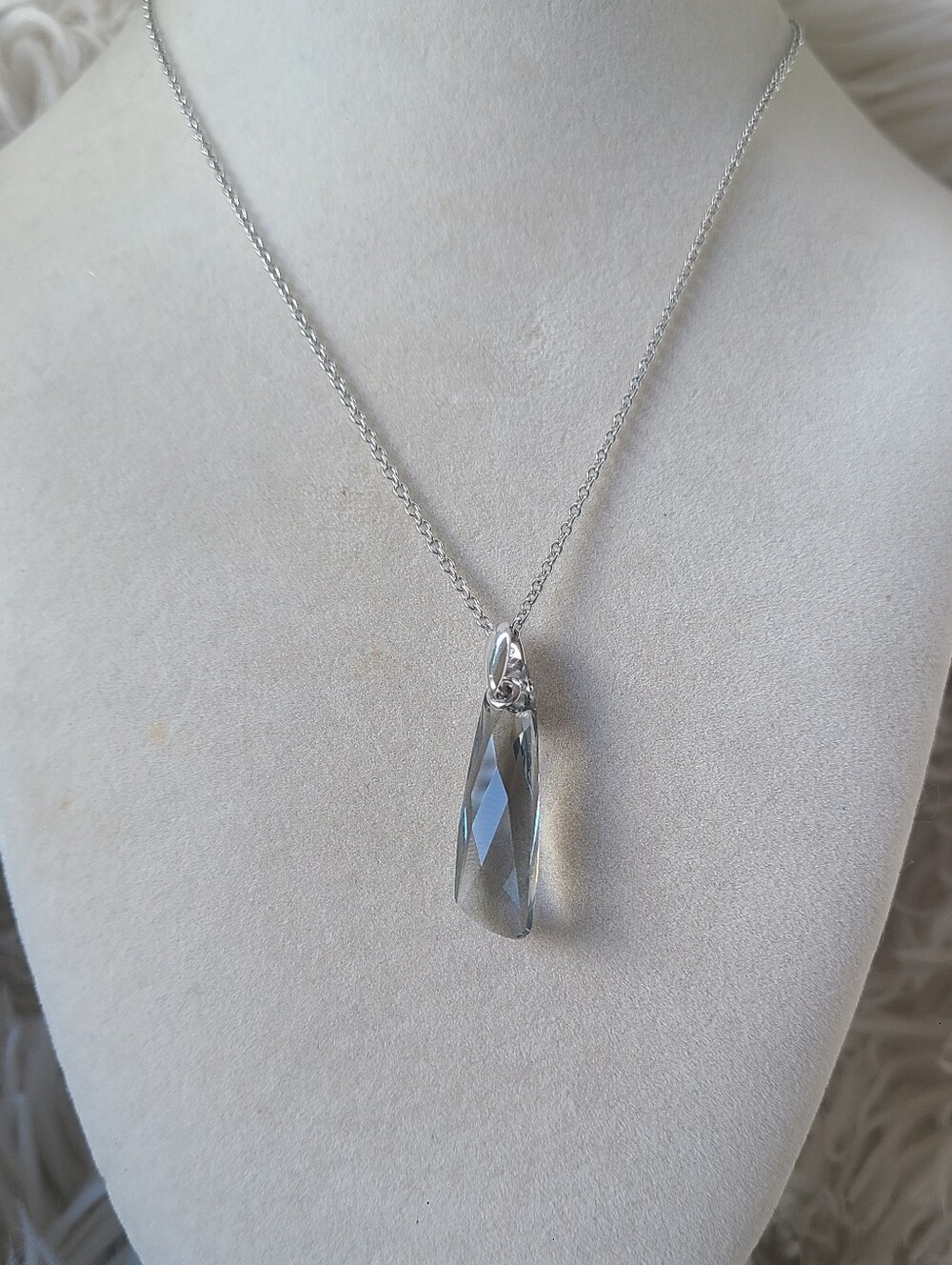 Swarovski Mini Stonehenge Pendant Necklace Smokey Gray- Excellent Condition